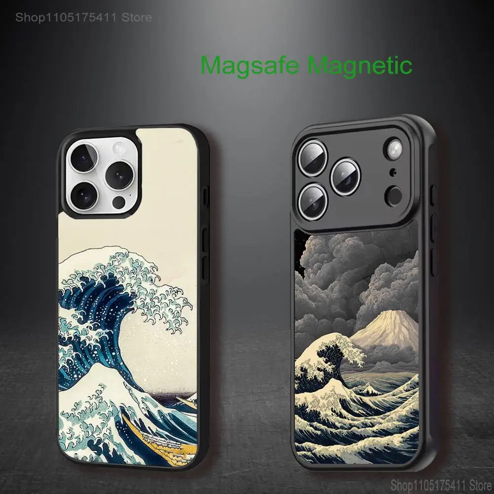 

Great Wave Off Kanagawa Phone Case For iPhone 17,16,15,14,13,12,11,Pro,Max,Plus,Mini,SE4,E Magnetic Magsafe Wireless Charging