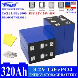 New 1-16PCS 3.2V 320Ah Lifepo4 Rechargeable Battery Lithium Iron Phosphate Cell 12v 24v Travel Solar Campers batteries Duty-free