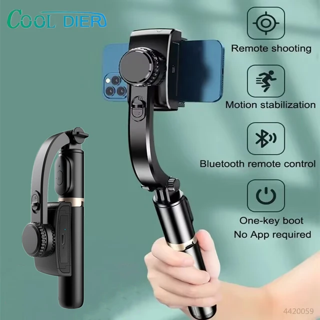 COOL DIER 2026 NOWY Stabilizator Gimbal do Telefonu Bezprzewodowy Bluetooth Selfie Stick Statyw Uchwyt Stabilizujący do Smartfona do Transmisji na Żywo