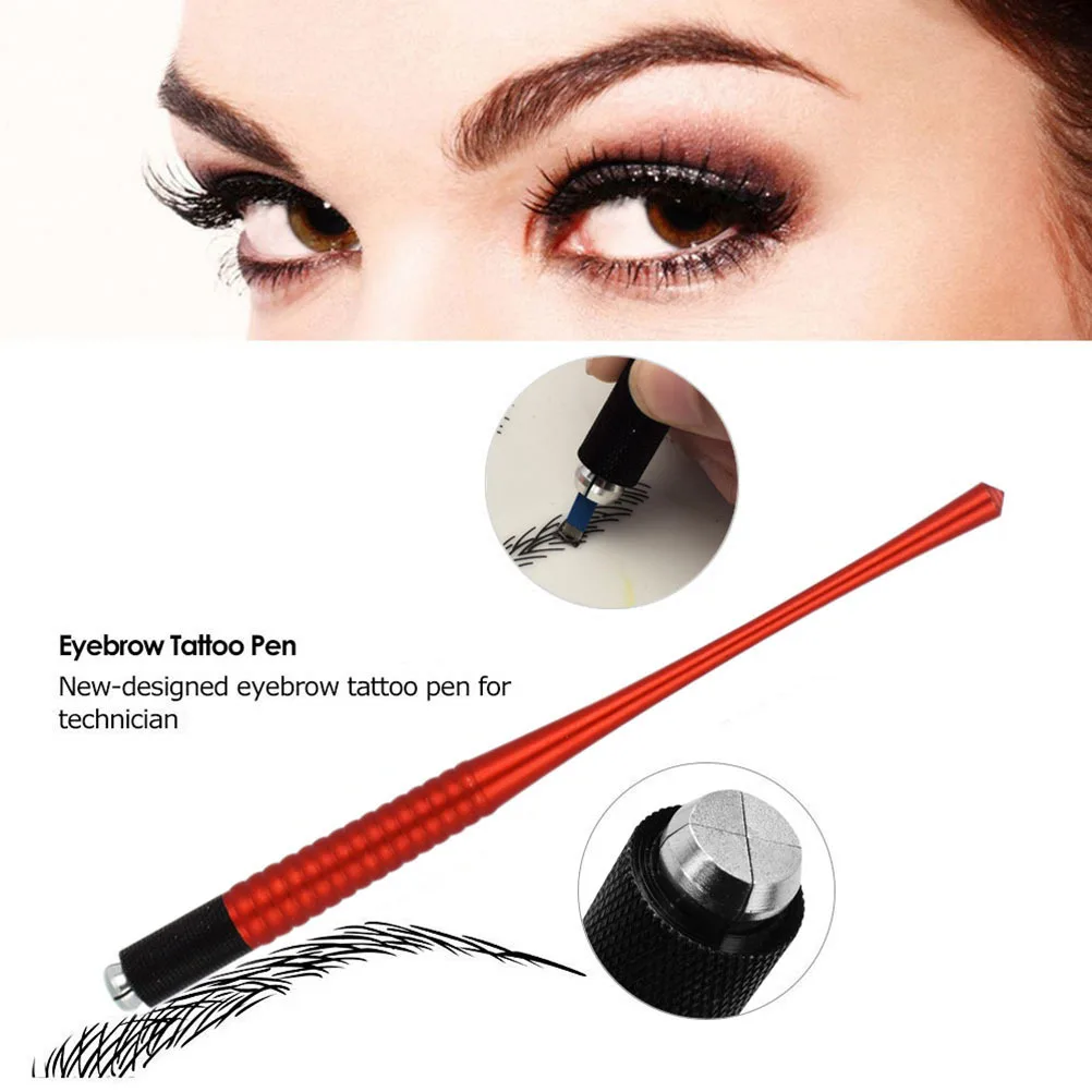 

1 шт., ручка для бровей со змеиным узором, тонкая заостренная многофункциональная ручная вышивка бровей, красная, отличная для подводки для глаз, подводки для губ