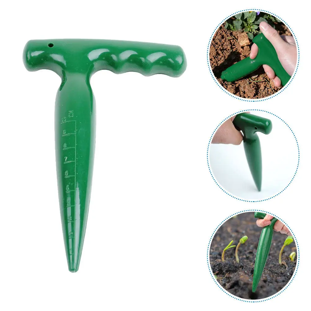 Planting Hole Puncher Plastic Soil Dibber Garden Tool Handheld Planter Tool for Seedling Transplanting Weeding Loosening Soil