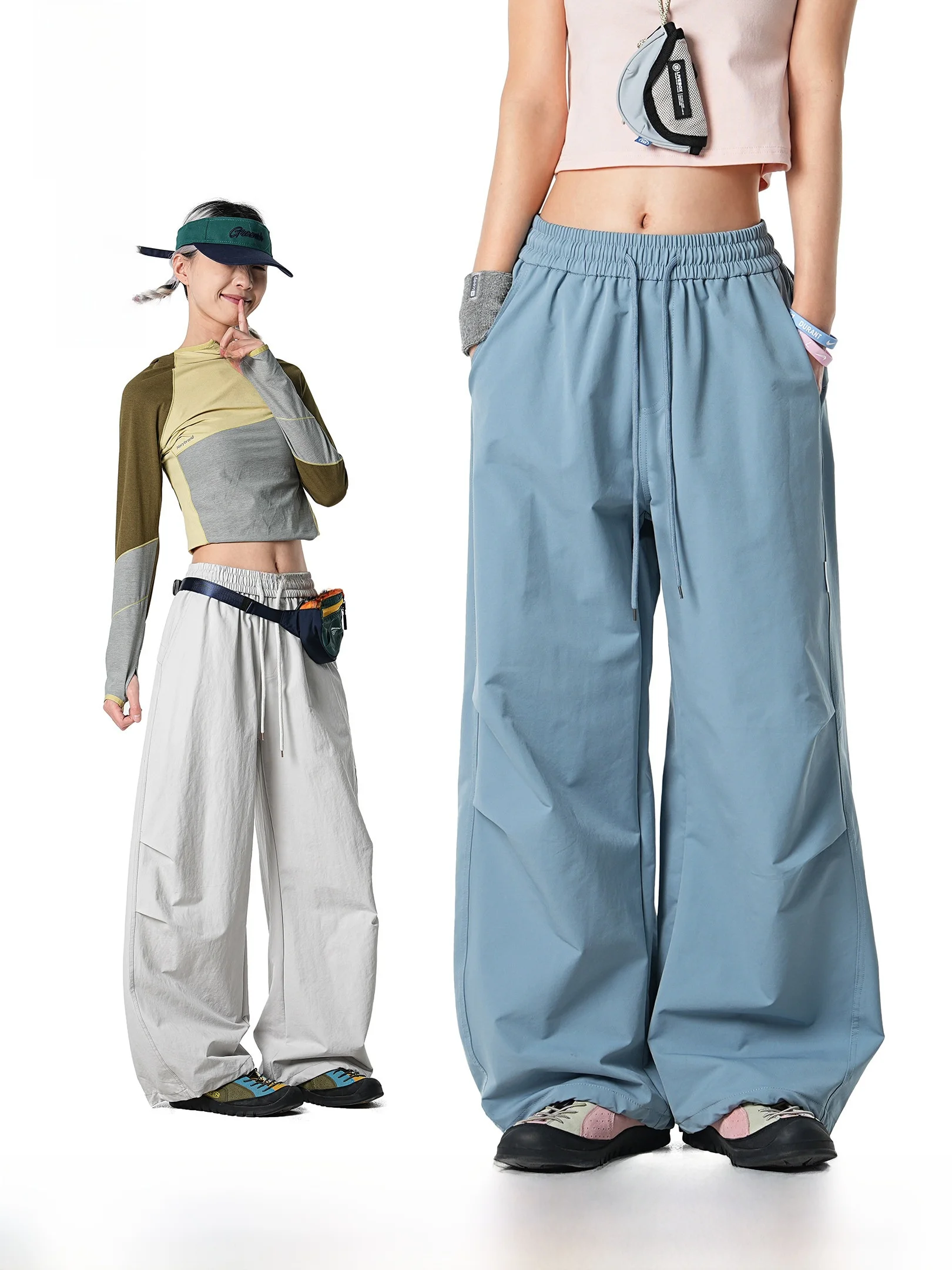 

Уличные повседневные свободные брюки прямого кроя OXOW 2026: Новые весенние спортивные штаны для походов и альпинизма со складным дизайном