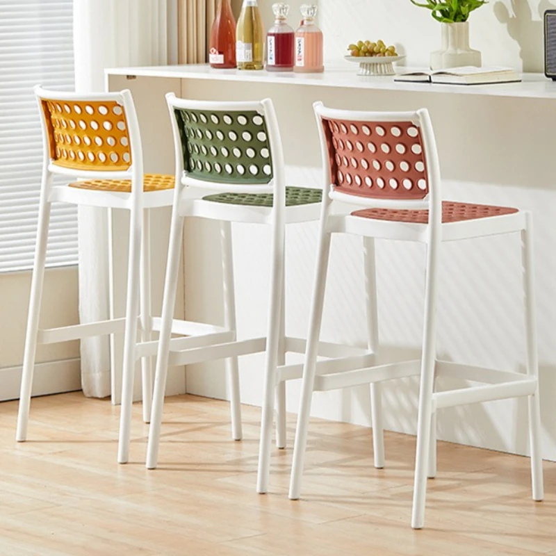 Nordic minimalist bar chair creative plastic bar chair stackable high chair outdoor home designer high stool