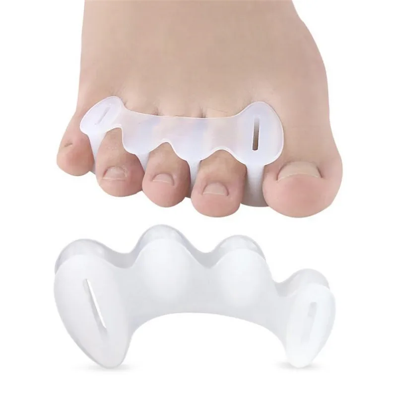 

2Pcs=1Pair Hallux Valgus Orthopedic Spacer Hard Silicone Toe Finger Separator Hammer Bunion Overlapping Foot Correction Pedicure