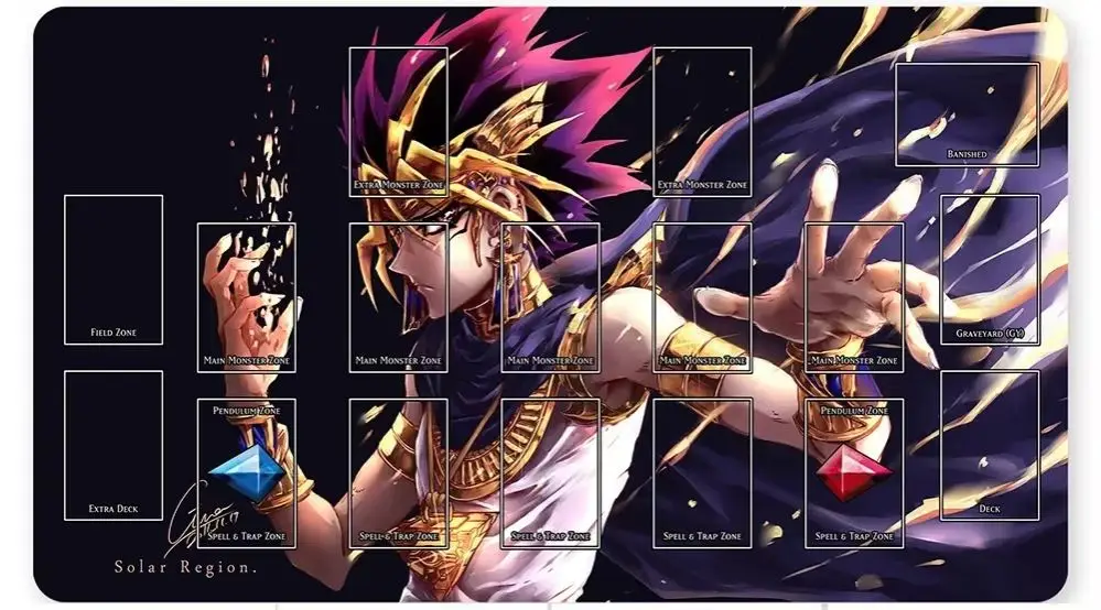 

YuGiOh Playmat Card Game Mat Play mats Compatible for OCG + Free Bag - ygo (49)