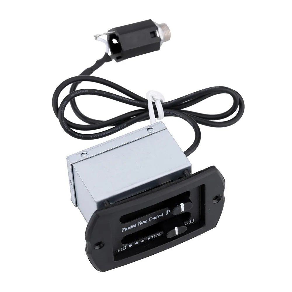 Compact Passive Type​ Acoustic Guitar EQ​ ​PS900 Model ​Black ​Passive Tone Volume Control​ ​6.35MM Plug​ ​Piezo Pickup Tuner