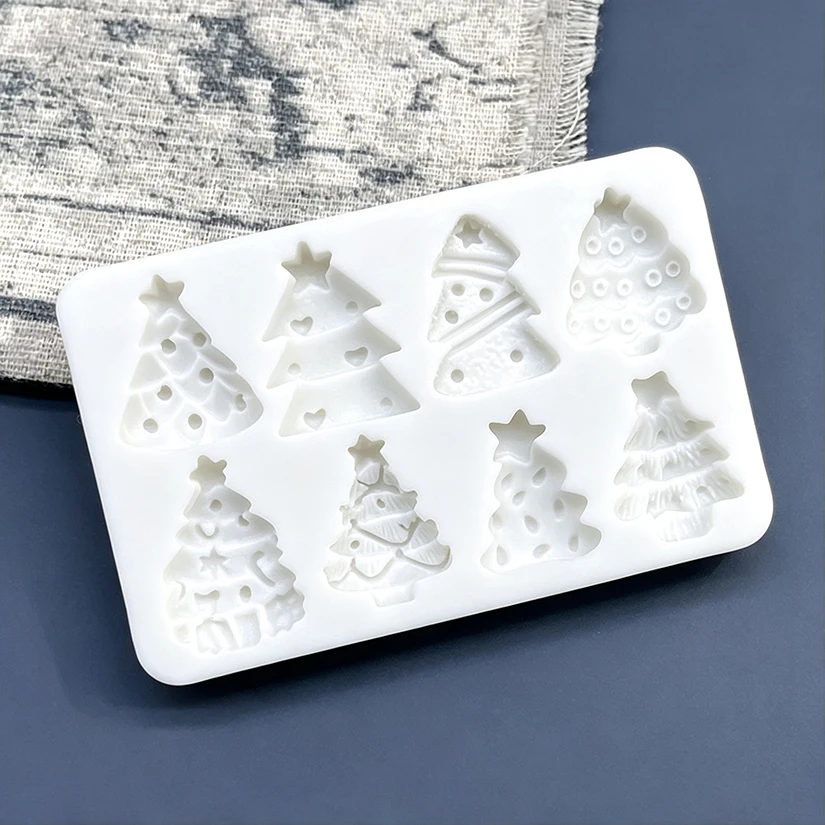Weihnachtsbaum Silikon-Zuckergussform Harzwerkzeuge Cupcake-Backform Fondant-Kuchendekorationswerkzeuge – Detail 6