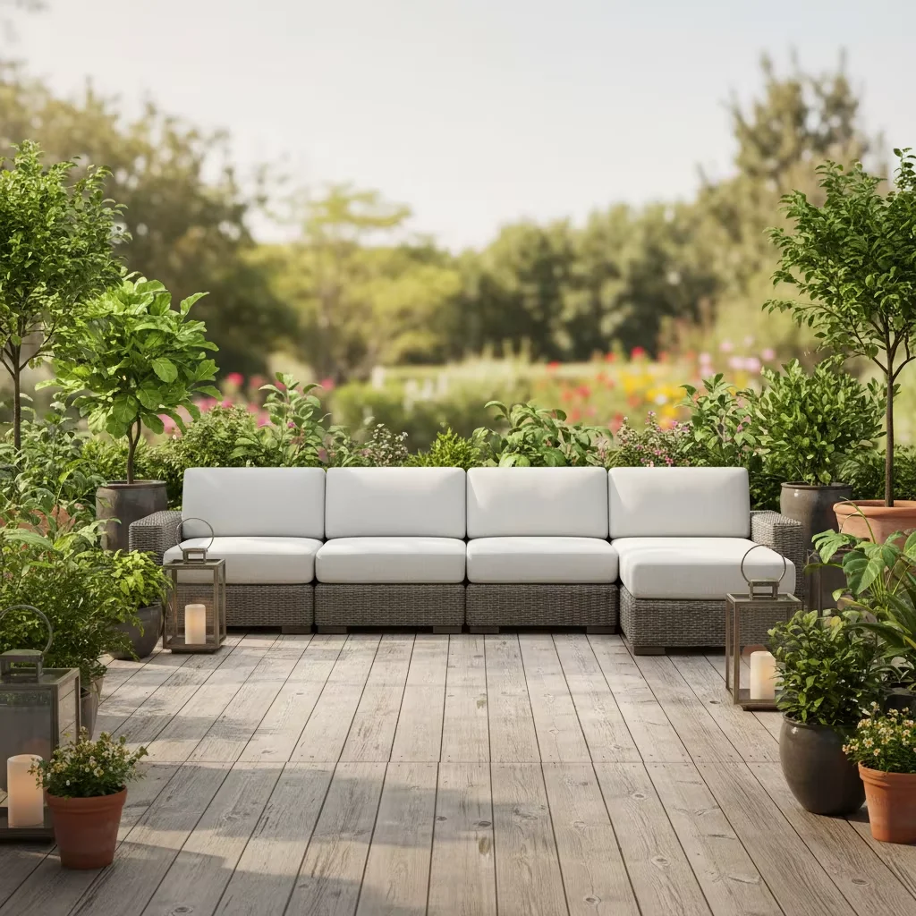 # Outdoor Patio Furniture Sets Rattan Corner Sectional Garden Sofa