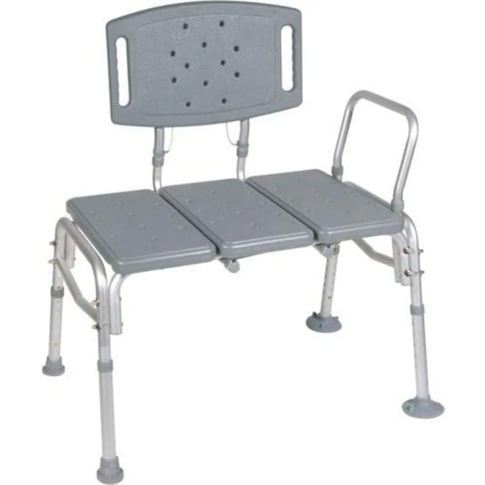 

Adjustable Height 500 Lbs Tub Transfer Bench with Back Non-Slip Seat, Bath Shower Bench Chair for Bathroom for Elderly Disabled