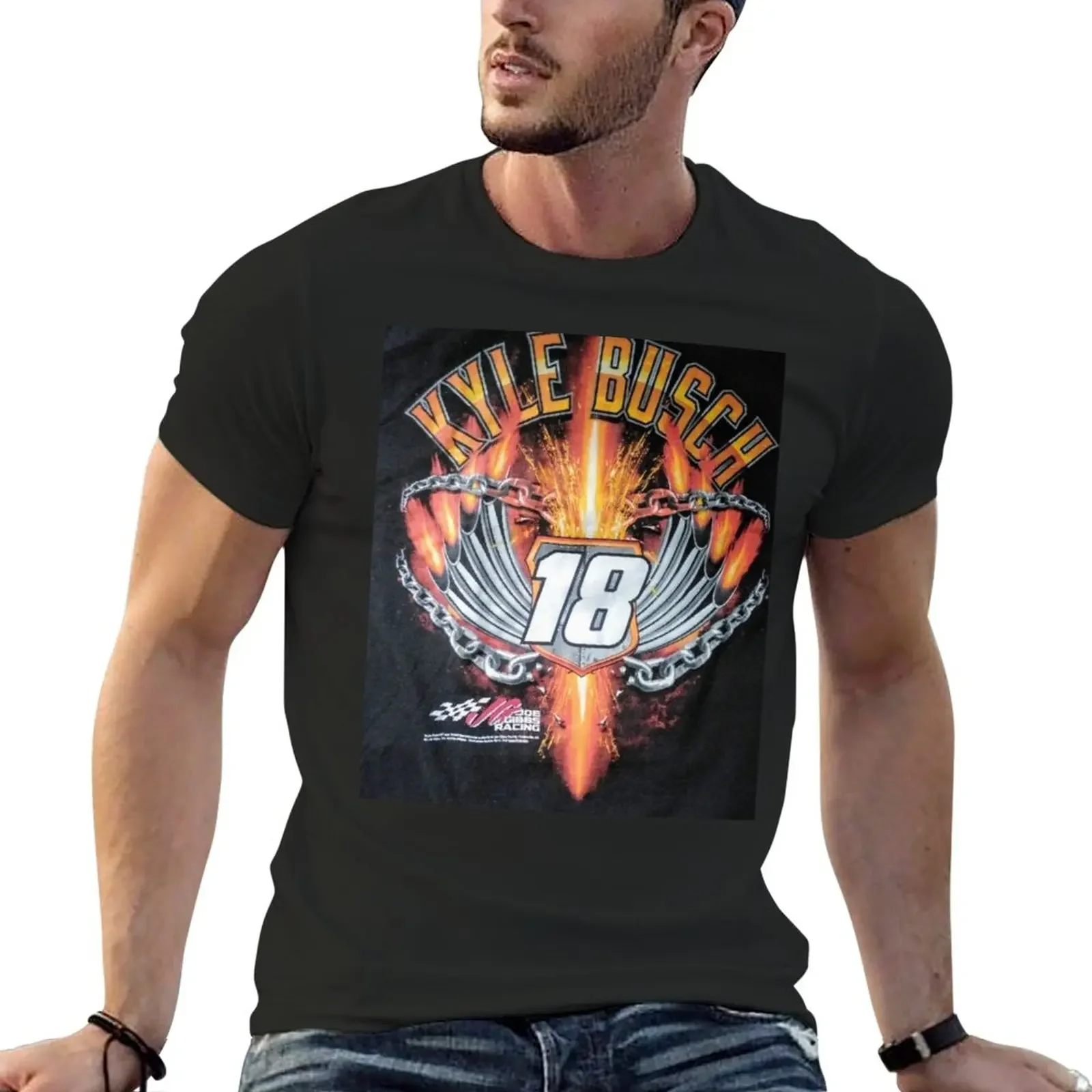 

kyle busch racing T-Shirt oversized graphics hippie clothes t shirts for men cotton