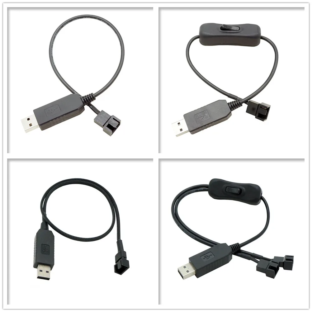 USB to 4Pin PWM 5V to 12V Boost Line USB Sleeved PC Fan Power Adapter Connector Converter Cable 5V to 12V