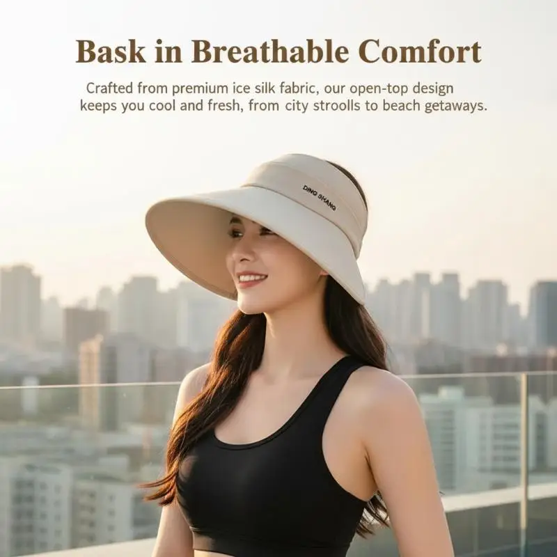 Versatile Empty Top Hat Trendy Wide Brim Fisherman Hat Breathable Anti-UV Beach Hat Trendy Adjustable Bucket Outdoor Sports Hat
