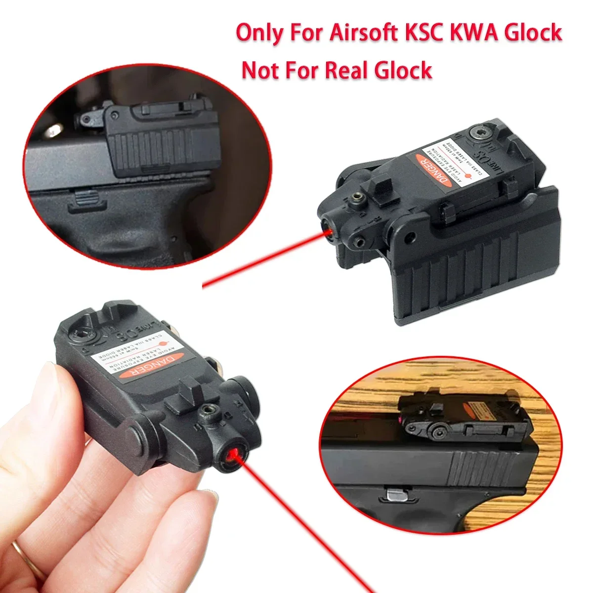 Tactical Glock Red Dot Laser Pointer Sight For KWA KSC Glock 17 19 23 Hunting Pistol Rear Sight For Airsoft Glock 17 18C 22 34