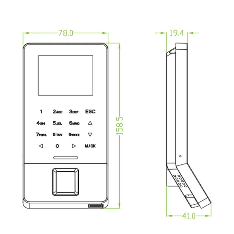 Imagem -06 - Fingerprint Door Access Control System F22 Wifi Time Attchimed Máquina Tcp ip Usb Tela Colorida Leitor de Cartão Rfid Opcional