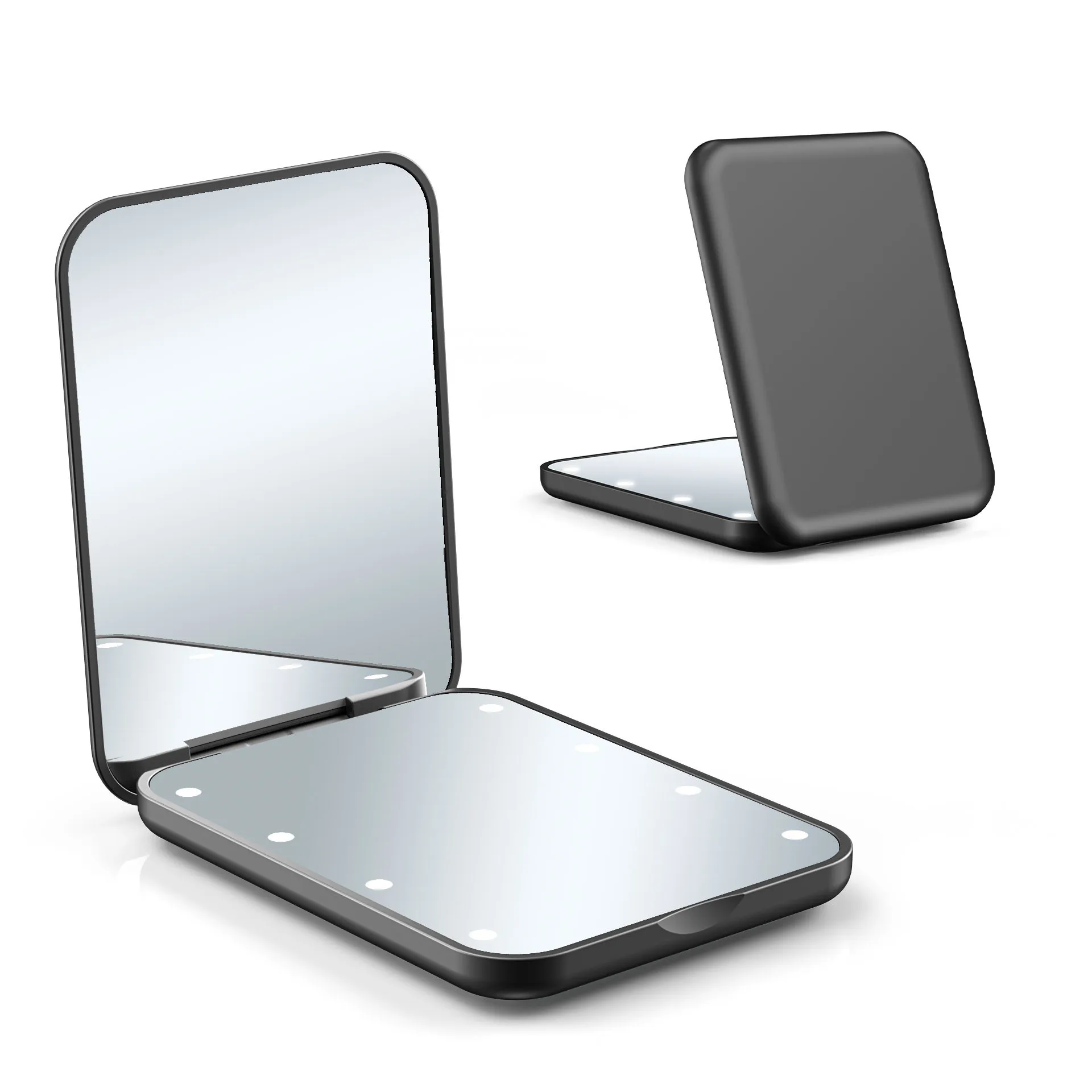 

Pocket Mirror, 1X/3X Magnification LED Compact Travel Makeup Mirror with Light for Purse, 2-Sided, Portable, Folding, Handheld