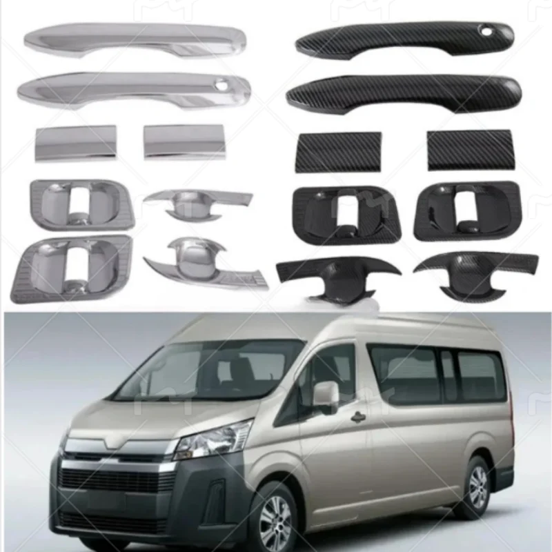 

For Toyota HiAce Granvia Commuter 2019 2020 2021 2022 2023 Car Accessories ABS Door Bowl Trim Molding Decoration Stickers