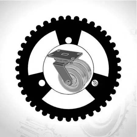5-Pack 1 Inch Gray TPE Screw Brake Wheel – M6 Thread, With Locking Pulley (SJB920-600A)