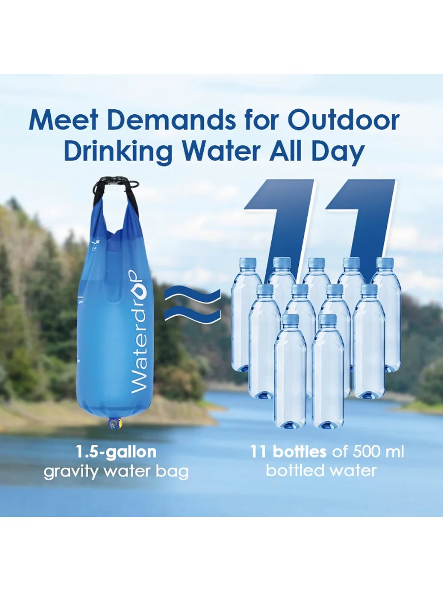 Waterdrop Gravity Waterzak, co - Water Filter Straw recensie en prijs