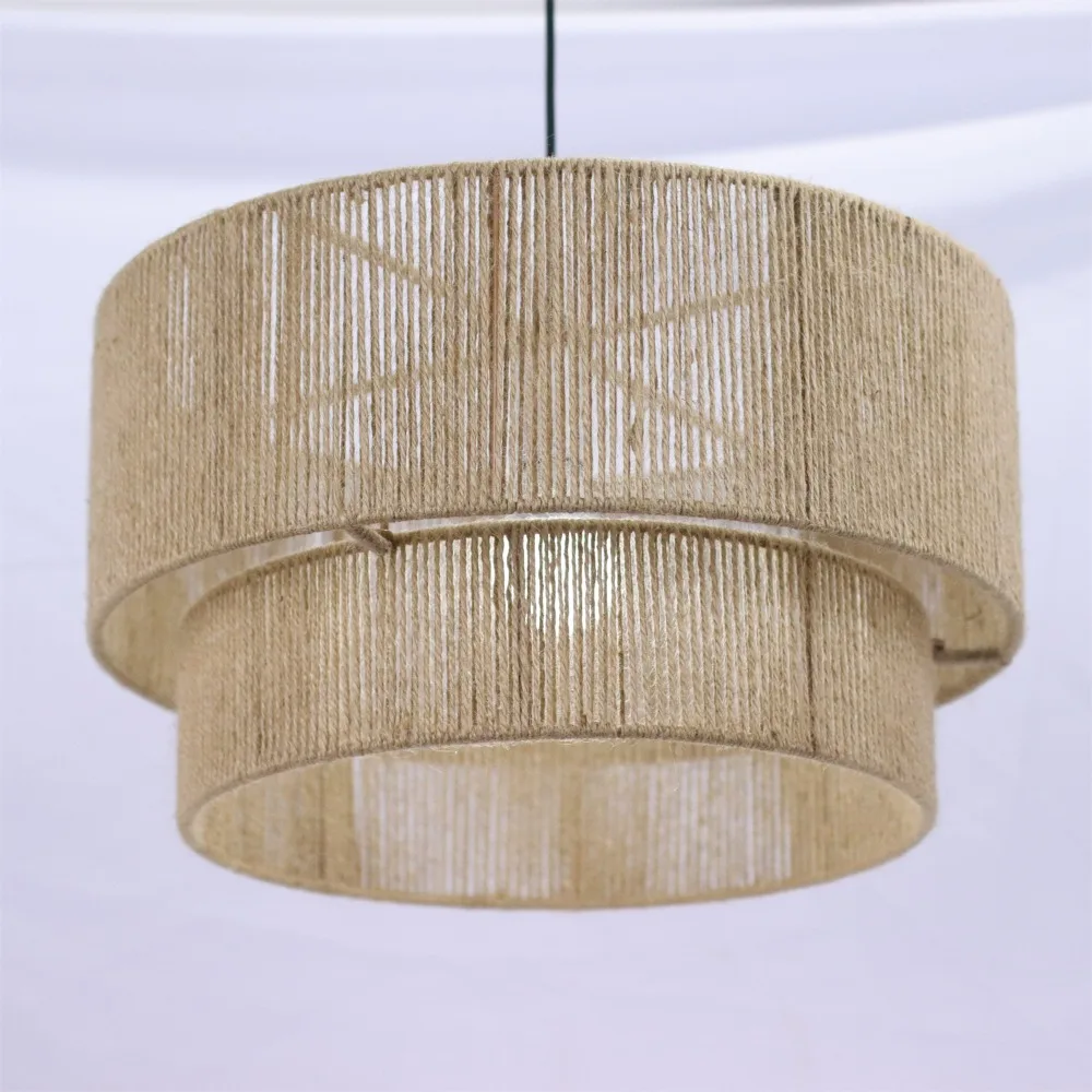 JOYINLED Japanische Hanfseil-Pendelleuchten, Moderne E27 LED-Deckenleuchten, Retro-Restaurantbeleuchtung für Esszimmer – Detail 1