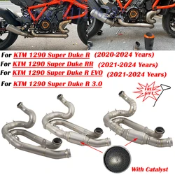 For KTM 1290 Super Duke R 3.0 RR EVO 2020 - 2023 2024 Motorcycle Exhaust Escape Modified Muffler Titanium Alloy Middle Link Pipe