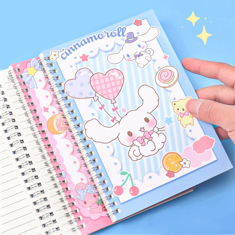 Imagem -03 - Sanrio a5 Espiral Bobina Notebook Bobina Espiral Kuromi Minha Melodia Linha Reta Papel Jornal Diário Material Escolar Papelaria Pcs