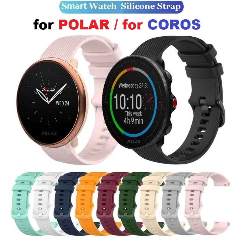 1PCS Watch Strap for Polar Pacer Ignite 3/2/1 Vantage M2/V3/M Grit X Coros Pace 3 Apex 2 Pro Smartwatch Silicone Bracelet Band