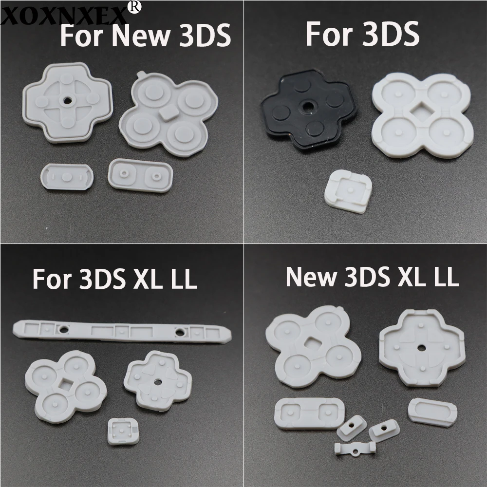 1 комплект внутренней клавиатуры из силиконовой резины для 3DS и 3DS XL, новой 3DS и новой 3DS LL, запасная часть проводящей кнопки