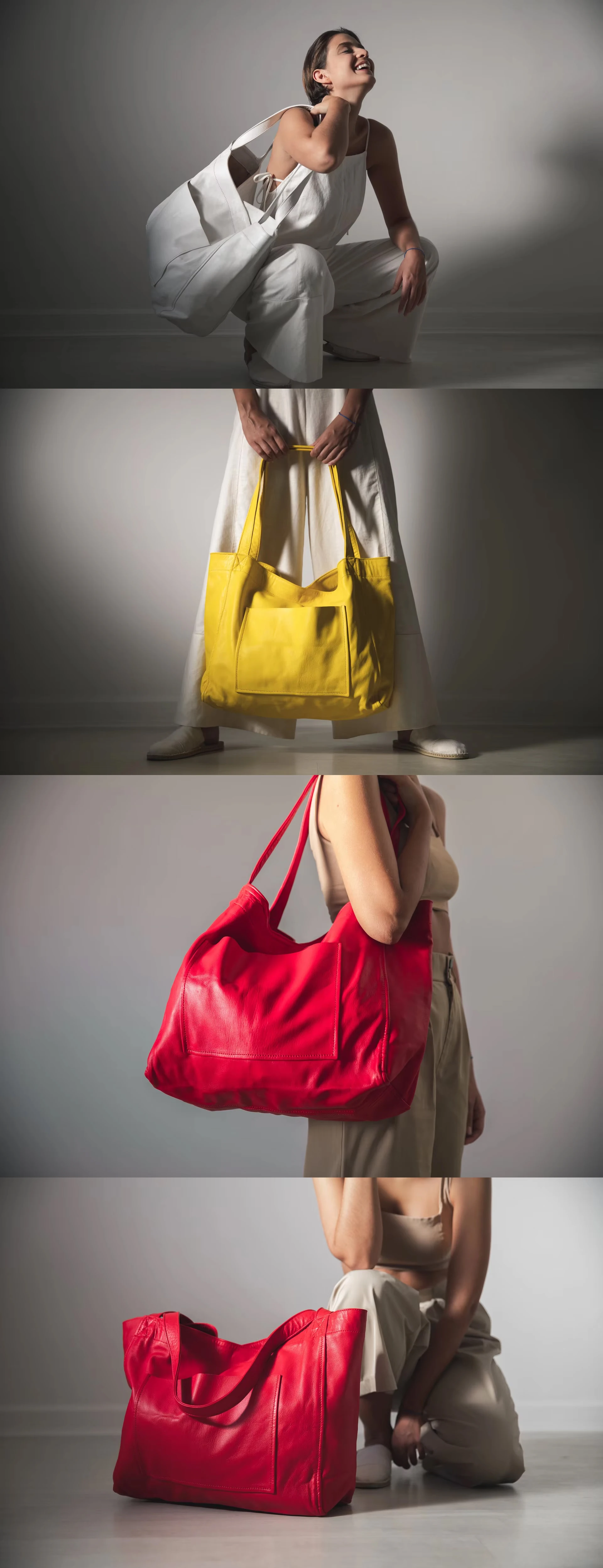 2025, Damentasche mit großem Fassungsvermögen und Seitentaschen, weiche Lederhandtasche, Schultertasche, Retro-Tragetasche aus gewachstem Leder für Damen – Detail 2