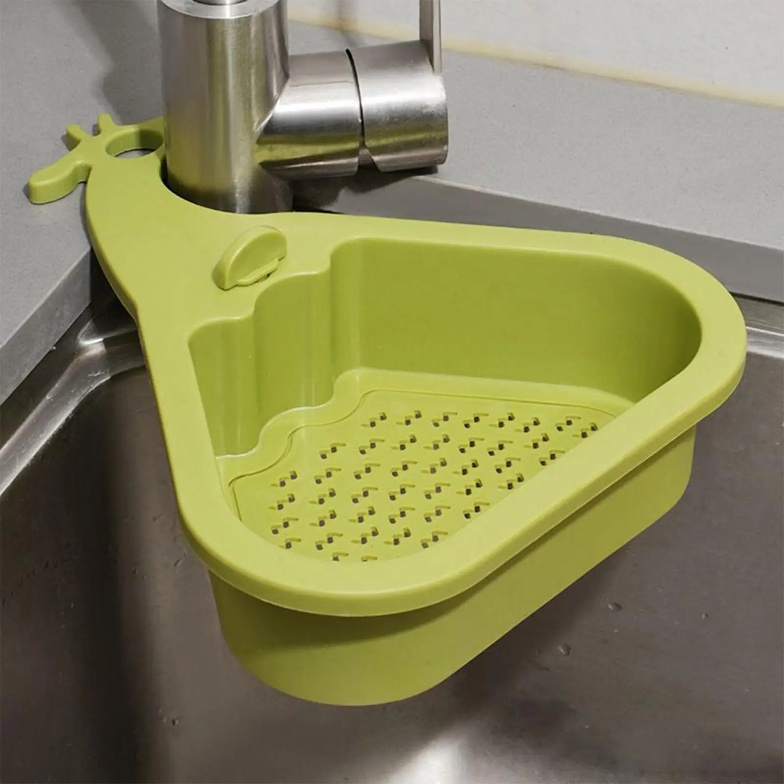 

Сливная корзина для смесителя с жирафом и ручкой, кухонный полый подвесной фильтр для пищевых отходов, фильтр для раковины без помощи рук для ресторана отеля