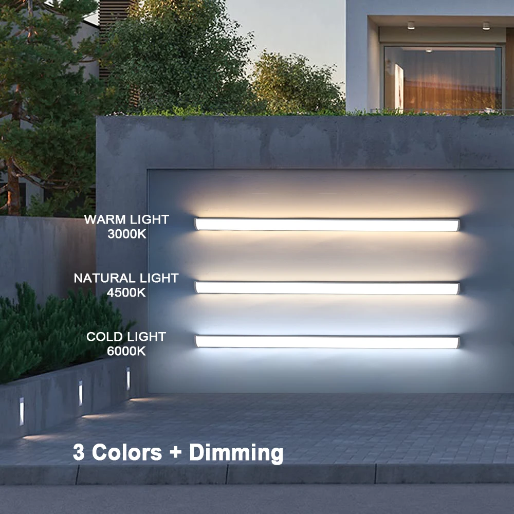 Garden LED Outdoor Wall Light IP65 Waterproof Smart APP Control Home Decorations Long Strip Wall Sconce Lamp LED Applique
