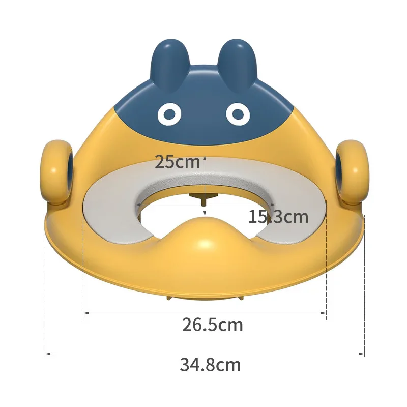 子供用バニー便座,ベビートイレ,男の子と女の子用のトレーニングシート,滑り止め,ハンドル付きスプラッシュガード,幼児用トイレクッション