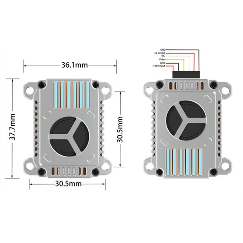 Nadajnik 3.3G 3W VTX FPV 16-kanałowy nadajnik audio-wideo PAL/NTSC do drona wyścigowego FPV RC