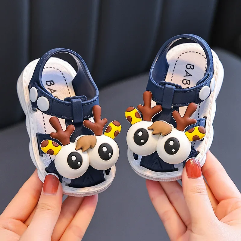 New Summer Cartoon Beach Sandals for Children Cute Boys Girls Toddler Shoes Anti-slippery Soft-soled Korean Style Footwear