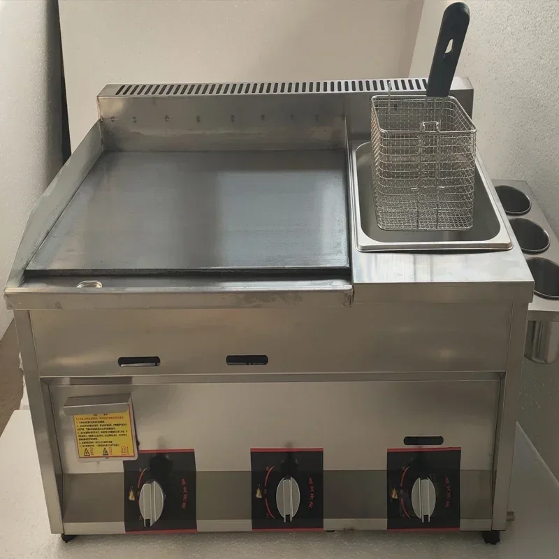 Sartén de Gas de acero inoxidable, horno combinado, máquina de calamar a la parrilla, máquina de tortitas, máquina de pasteles de mano