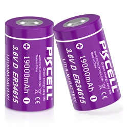 2PC PKCELL ER34615 D size 3.6v Lithium Batteries Non-rechargeable Battery 19000Mah For electricity meter wireless radio system