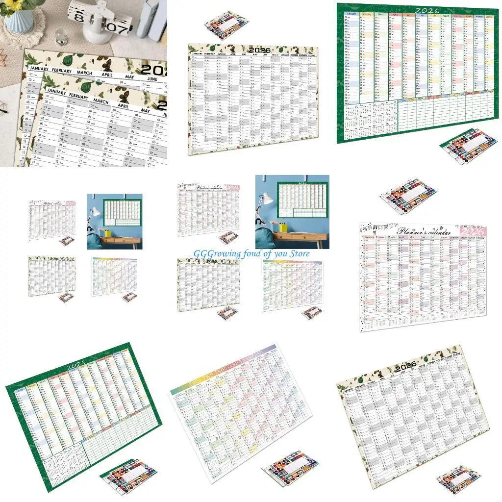 

H9EB 2026 English Wall Calendar With Premium Paper Friendly Design Easy Wall Hanging