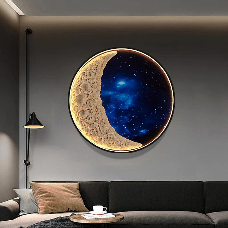 Imagem -03 - Oufula-modern Picture Wall Light Outer Space Led Lâmpada Mural para Casa Sala de Estar Estudo Quarto Quarto de Crianças Decoração Pintura