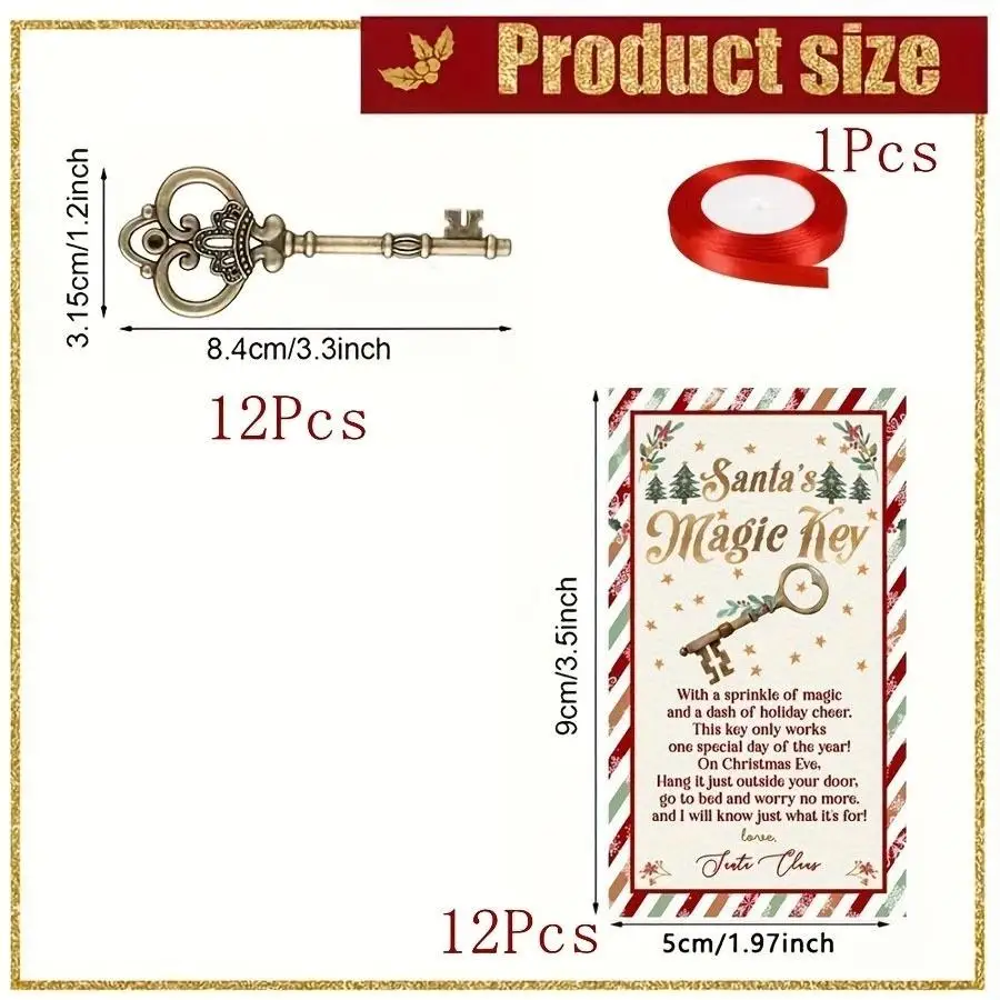 1/5/10/20/50/100pcs Gift for Her/Him A Christmas Party Gift Set for Her/him, s in Total, Including Santa's Magic Key and Holiday