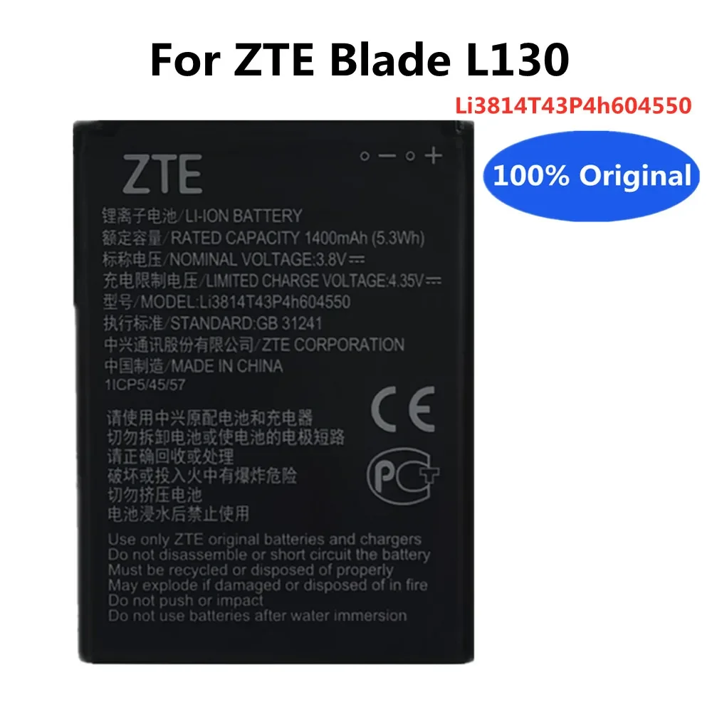 100% New Original Battery Li3814T43P4h604550 For ZTE Blade L130 Battery Batteries 1400mAh