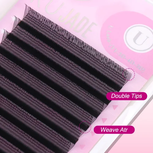 Imagen 2 del producto Extensiones de Pestañas 2D YY en Forma de U, Puntas Dobles, Suaves, Naturales, Extensiones de Pestañas de Volumen Brasileño