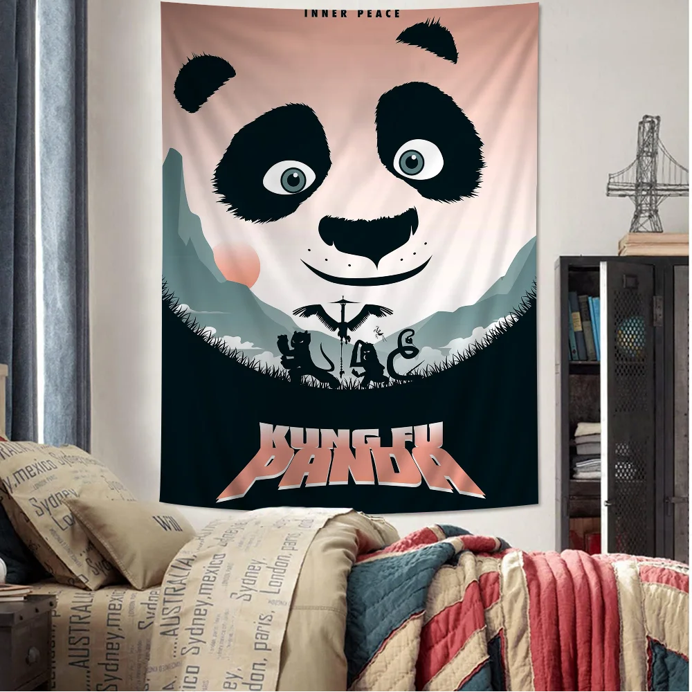 

Cartton K-Kung F-fu P-Panda Tapestry Art Printing Cheap Hippie Wall Hanging Bohemian Wall Tapestries Mandala Art Home Decor