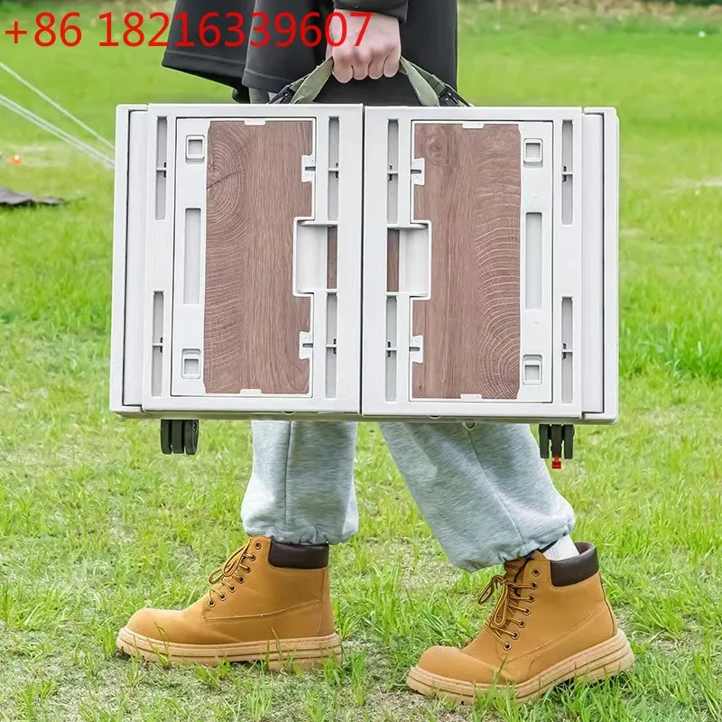 YAO outdoor camper van, multifunctional food cart, foldable with tabletop camping box, picnic box