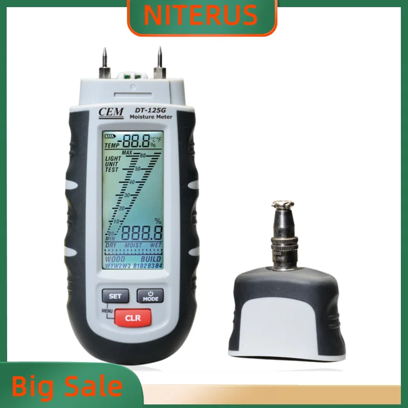 

DT-125G Various Professional Remote Probes Wood Moisture Meter Is Also Applicable To Gypsum Building Materials Paper Concrete