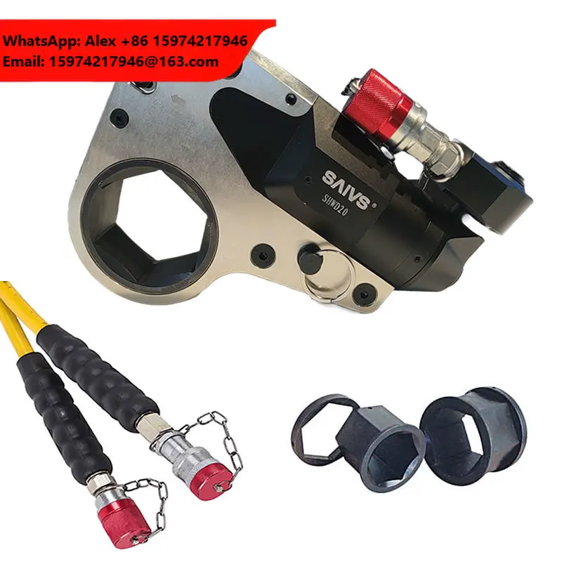 SHWD20 Low Profile Hydraulic Torque Wrench 10000Psi 5054Nm Hollow Actuator With 34-75mm Cassette Hydraulic Tools