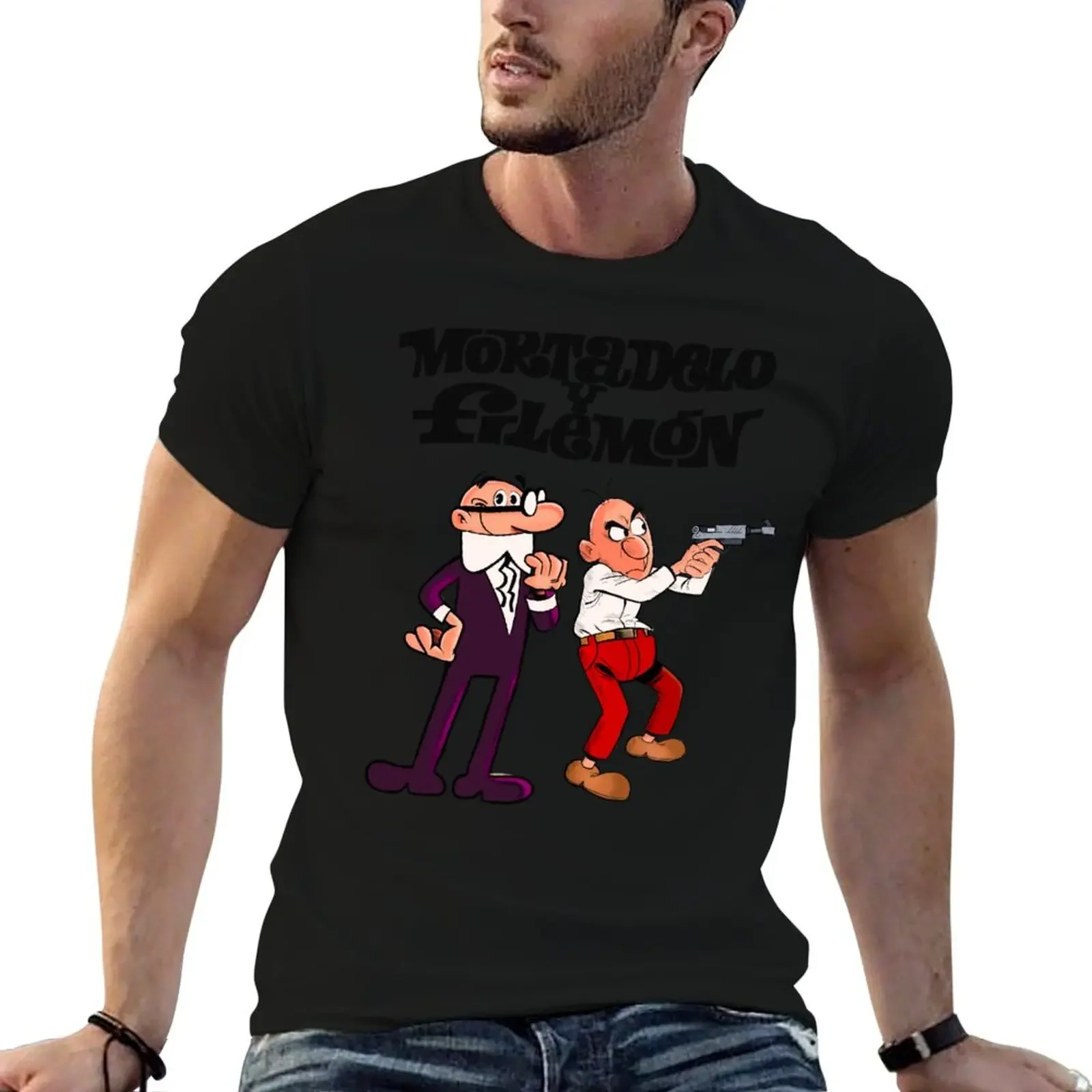 

Mortadelo y Filemon T-Shirt funny costumes valentines boutique clothes Anime t-shirt men tshirt