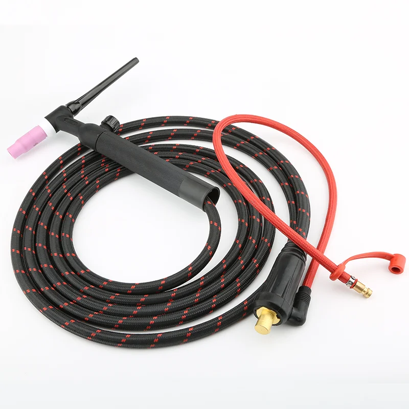 4M/13ft WP26FV 200A TIG Welding Torch FLEXIBLE Gas-Electric Integrated Soft copper Wire 12 mm² GAS Quick Euro Connector DK35-50