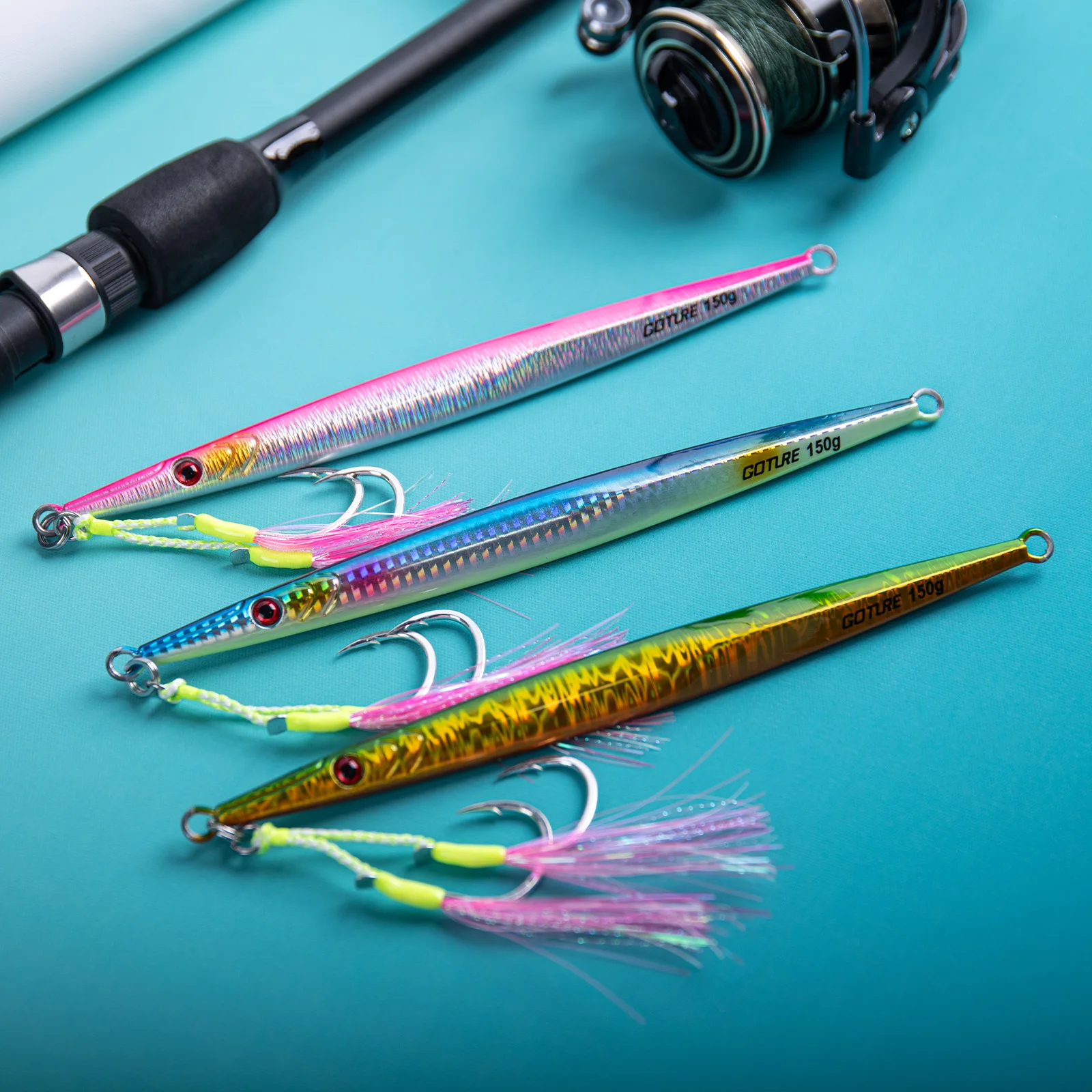 Goture Metal Slow Jigging Lure set 40g 50g 60g 80g 100g 120g 150g 200g 250g Ocean Sea Fishing Lure Hard Bait Saltwate Jig Lure