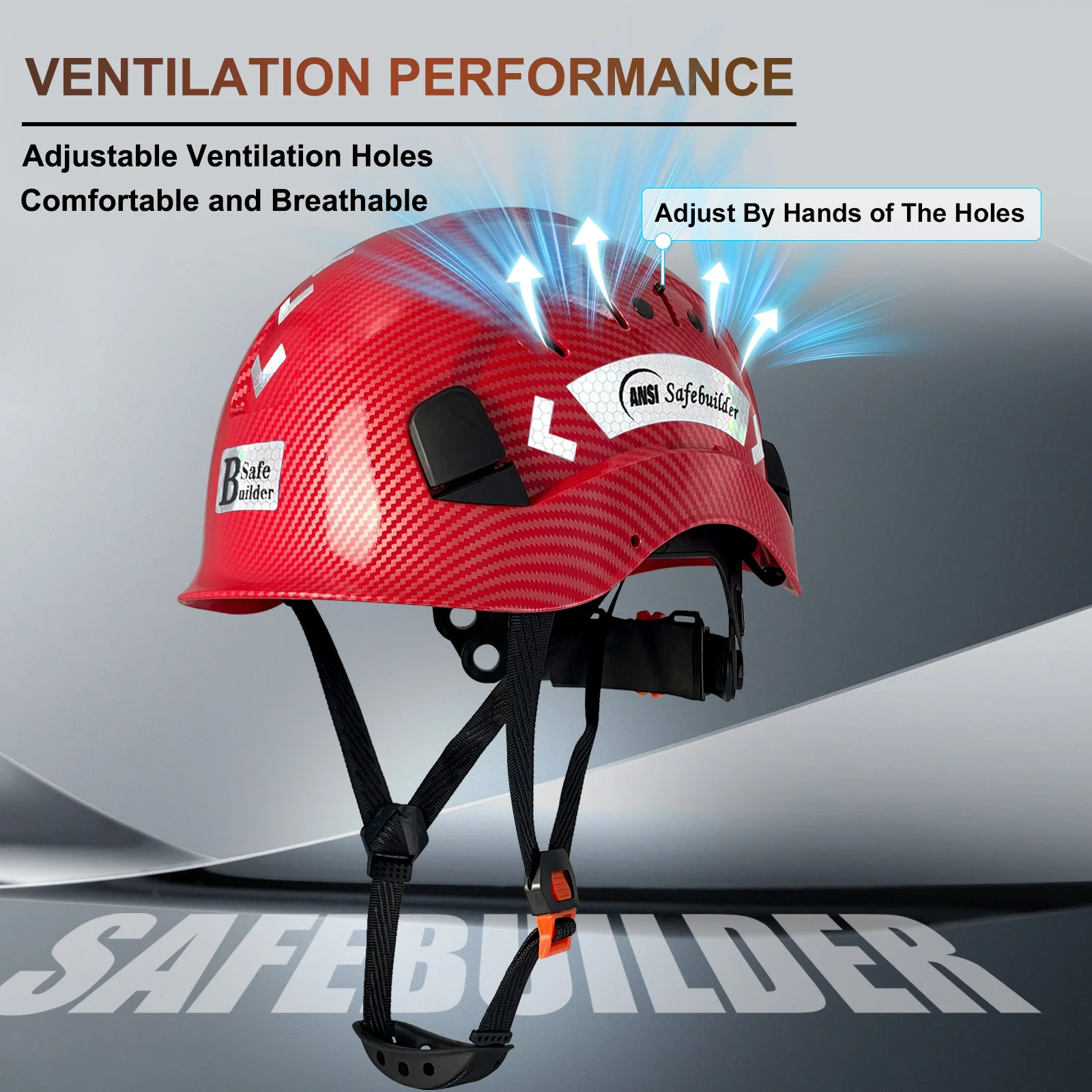 ANSI/ISEA Z89.1 Construction Safety Helmet ABS Hard Hat Adjustable Ventilation System Hardhats Industrial Work Head Protection