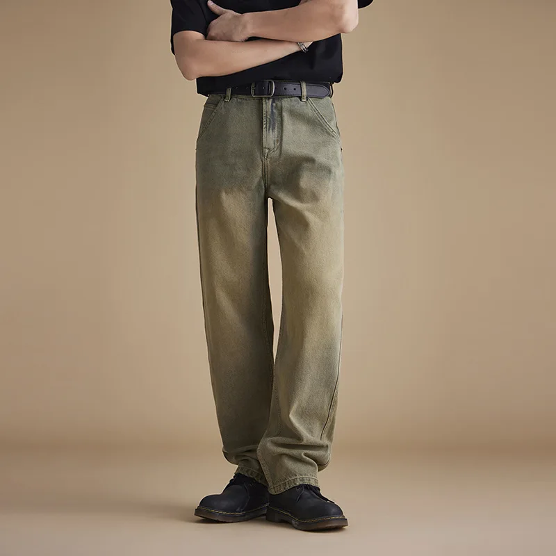 

Men Streetwear Fashion Loose Casual Straight Wide Leg Denim Baggy Jeans Pants Cityboy jeans Trousers vintage jeans