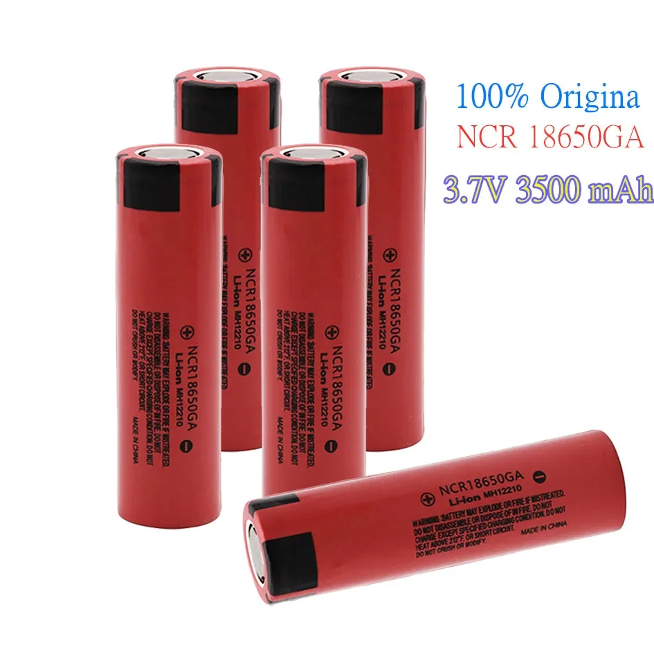 Batterie au lithium aste à dessus plat, adaptée aux batteries d'outils électriques, NCR 18650GA, 30A, 100% V, 3.7 mAh, 3500, 18650 Nouveau